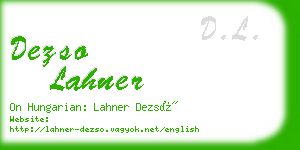 dezso lahner business card